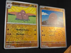 Pokemon 151 - Diglett - 050/165 + Dugtrio - 051/165 - NM - Reverse Holo Set - Image 4