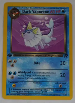 Dark Vaporeon 45/82 1st Edition Team Rocket Regular Pokemon TCG - Image 1
