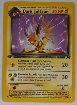 Dark Jolteon 38/82 1st Edition Team Rocket Regular Pokemon TCG - Image 1