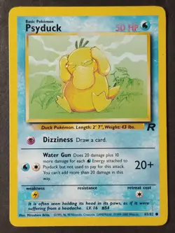 Psyduck 65/82 Vintage Team Rocket Regular, WOTC Pokemon 2000 (MP) - Image 1