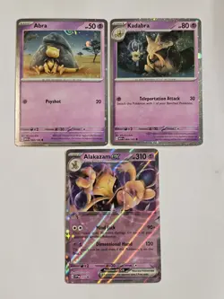 Pokemon 151 Abra 063 Kadabra 064/165 Alakazam ex SVP 050 Cosmos Holo Promos MINT - Image 1