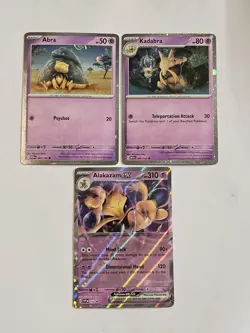 Pokemon 151 Abra 063 Kadabra 064/165 Alakazam ex SVP 050 Cosmos Holo Promos MINT - Image 3