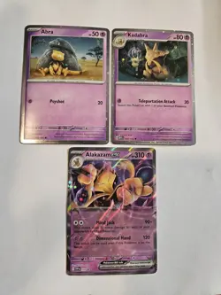 Pokemon 151 Abra 063 Kadabra 064/165 Alakazam ex SVP 050 Cosmos Holo Promos MINT - Image 4