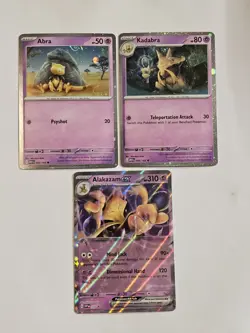 Pokemon 151 Abra 063 Kadabra 064/165 Alakazam ex SVP 050 Cosmos Holo Promos MINT - Image 5
