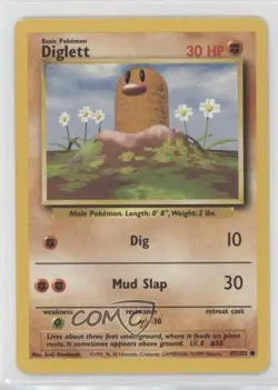 Diglett Pokemon Base Set #47 1999 - Image 1