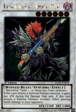 Blackwing Armed Wing NA 1st Ed Gold PGLD-EN078 Yu-Gi-Oh! - Image 1