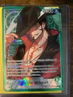 OP14-020 Dracule Mihawk Leader Alt Art One Piece TCG English Card - Image 1