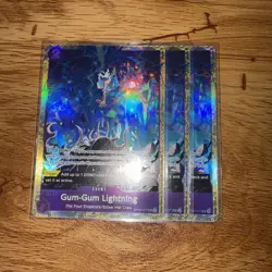 3x OP09-077 Gum-Gum Lightning : Uncommon Promo Foil English One Piece TCG - Image 1