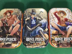 One Piece Tin Pack Art Set Vol 2 Set of 3 FACTORY SEALED X3 TS-02 OP-13 Bandai - Image 3