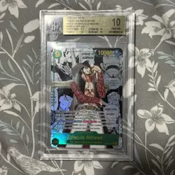 Beckett One Piece Dracule Mihawk Manga Art SEC Foil OP14-119 BGS PRISTINE 10 - Image 1