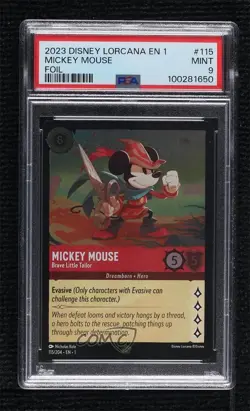 2023 Disney Lorcana The First Chapter 1 Foil Legendary Mickey Mouse PSA 9 - Image 1