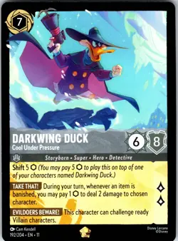 Disney Lorcana Darkwing Duck - Cool Under Pressure Winterspell Legendary #192/20 - Image 1