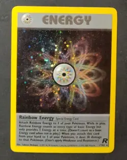 Pokemon Rare Holo Rainbow Energy Card, Team Rocket Set 17/82 (Unltd, English) - Image 1