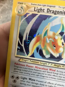 Pokemon TCG Light Dragonite Neo Destiny Holo Card 14/105 Unlimited Rare MP - Image 1