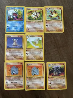 Pokemon 1st Edition Jungle Lot (8 Cards) Vintage WOTC Rhydon Marowak Primeape - Image 1