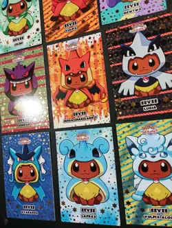 Pokemon Let's Go Eevee Database Set Eevee Poncho GOLD HOLO SET 9 Cards Peru - Image 2