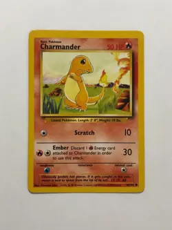 Pokemon Card Base Set Unlimited Charmander 46/102 Light Played C. - Image 1