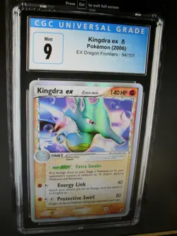 CGC 9 Mint Kingdra EX 94/101 Ex Dragon Frontiers Holo rare Pokemon Card - Image 1