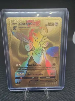 Pokemon Scizor VMAX GOLD Foil Fan Art Collector Card - 320 HP - 193/189 - Image 1