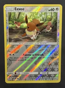 ✨ Pokemon TCG 2018 Eevee 105/156 Sun & Moon Ultra Prism Reverse Holo Card MINT ✨ - Image 1