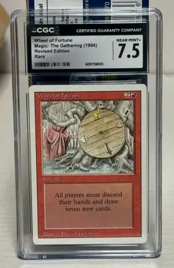 Magic the Gathering MTG Revised Wheel of Fortune Rare 1994 CGC Graded 7.5 NM+ - Image 1
