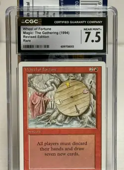 Magic the Gathering MTG Revised Wheel of Fortune Rare 1994 CGC Graded 7.5 NM+ - Image 2