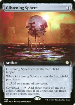 Glistening Sphere (Extended Art) Commander: Phyrexia: All Will Be One #058 RARE - Image 1