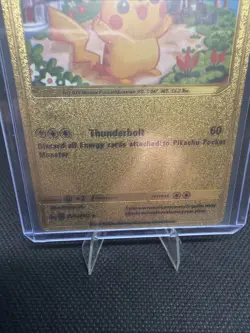 Pokemon Pikachu 70hp Gold Foil Fan Art Collector Card TCG - Image 3