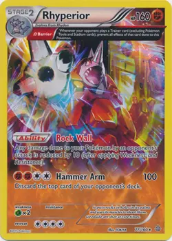 Rhyperior 77/160 XY Primal Clash REVERSE HOLO PERFECT MINT! Pokemon - Image 1