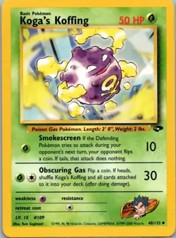 Pokemon TCG Kogas Koffing 48/132 Gym Challenge LP - Image 1