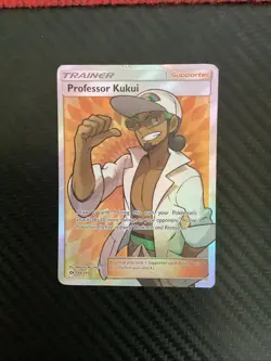 Pokemon TCG Professor Kukui Sun & Moon Base Set 148/149 Holo Full Art Trainer MP - Image 1