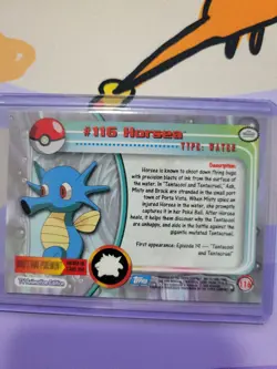 Horsea #116 2000 Topps Pokemon TV Animation Edition Series 2 - Image 2