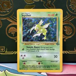 Pokemon 1999 Scyther Jungle 10/64 Holo Rare HP - Image 1