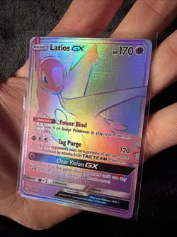 Pokemon Latios GX Secret Rare Full Art Holo Card SM-Unified Minds 243/236 - Image 3