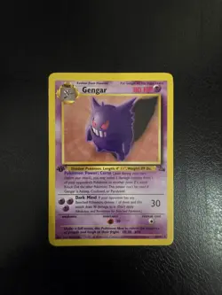 Gengar 20/62 1st Edition Fossil Pokemon Card - LP - Image 1