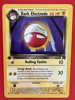 Team Rocket #34/82 Dark Electrode 1st Edition Pokemon Card - Image 1