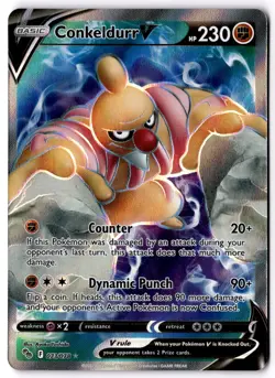 Conkeldurr V (Full Art) Holo Ultra Rare Pokemon GO 073/078 NM - Image 1