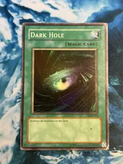 Yugioh Dark Hole LOB-052 Super Rare Unlimited MP SLIGHT FOIL SHIFT - Image 1