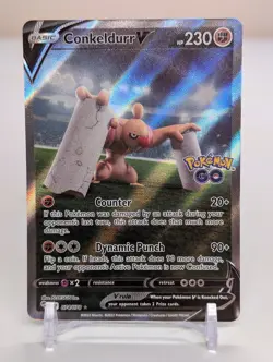 Conkeldurr V 074/078 White Star Rare Rainbow Holo Pokemon Go 2022 NM - Image 1