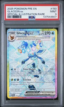 Pokemon TCG Glaceon EX 150/131 PSA 9 Special Illustration Prismatic Evolutions - Image 1
