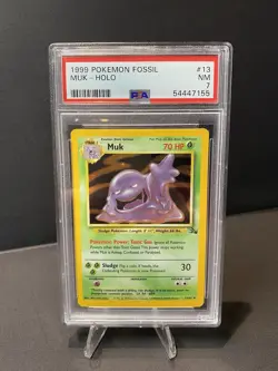 Pokemon TCG Muk Fossil 13/62 Holo 1999-2000 PSA 7 - Image 1
