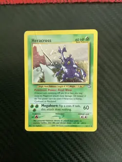 Heracross 6/111 Neo Genesis Holo Rare Unlimited Basic 2000 Vintage Pokemon - DMG - Image 1