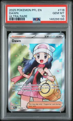 2025 POKEMON PFL EN-PHANTASMAL FLAMES ULTRA RARE #118 DAWN PSA 10 - Image 1