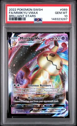 PSA 10 MIMIKYU VMAX 069/172 FULL ART BRILLIANT STARS POKEMON 😍 - Image 1
