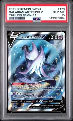 PSA 10 Galarian Articuno 170/198 Pokemon Chilling Reign Alt Art Alternate - Image 1