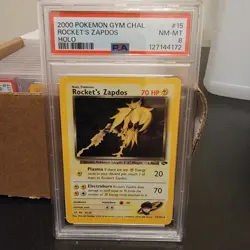 Rocket's Zapdos- Gym Challenge Holo - PSA NM-MT 8 Beautiful Rare vintage pokemon - Image 2