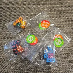 Pokemon Official Acrylic Coin Markers Damage,Burn,Poison Counters and some dic - Image 1