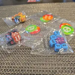 Pokemon Official Acrylic Coin Markers Damage,Burn,Poison Counters and some dic - Image 2