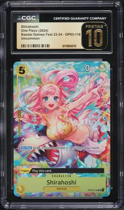 2024 One Piece Bandai Games Fest '23 Shirahoshi #OP03-116 CGC 10 PRISTINE - Image 1