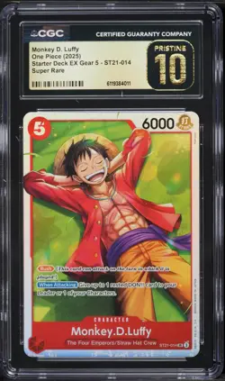 2025 One Piece Starter Deck EX Gear 5 Monkey D. Luffy #ST21-014 CGC 10 PRISTINE - Image 1